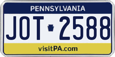 PA license plate JOT2588