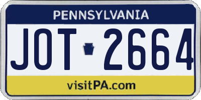 PA license plate JOT2664