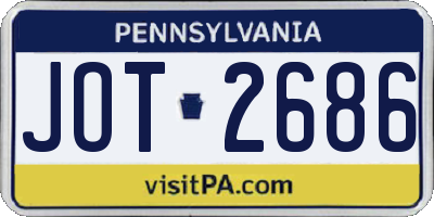 PA license plate JOT2686