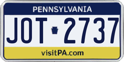 PA license plate JOT2737