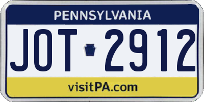 PA license plate JOT2912