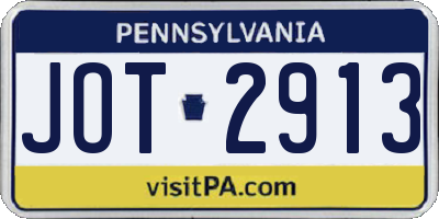 PA license plate JOT2913