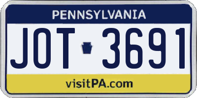 PA license plate JOT3691