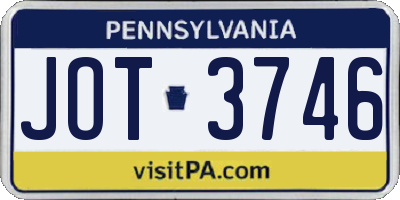 PA license plate JOT3746