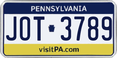 PA license plate JOT3789