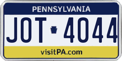 PA license plate JOT4044