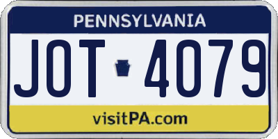 PA license plate JOT4079