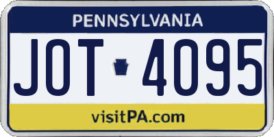 PA license plate JOT4095