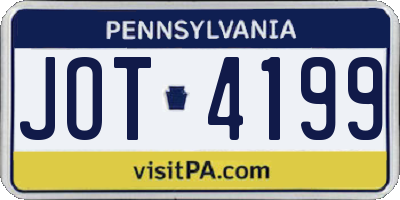 PA license plate JOT4199