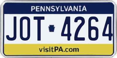 PA license plate JOT4264
