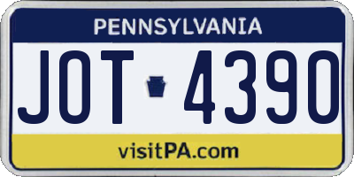 PA license plate JOT4390