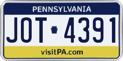 PA license plate JOT4391