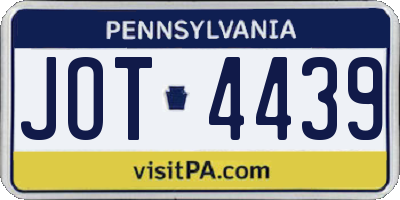 PA license plate JOT4439