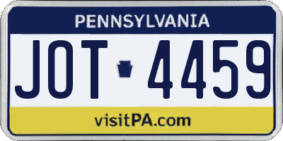 PA license plate JOT4459