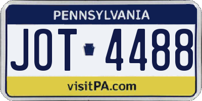 PA license plate JOT4488