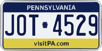 PA license plate JOT4529
