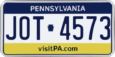 PA license plate JOT4573
