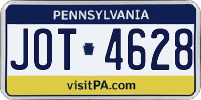 PA license plate JOT4628