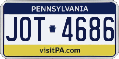 PA license plate JOT4686
