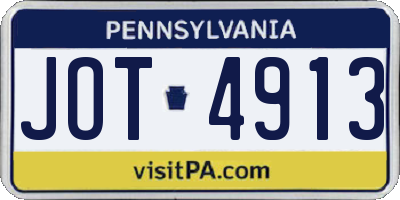 PA license plate JOT4913