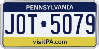 PA license plate JOT5079