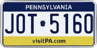 PA license plate JOT5160