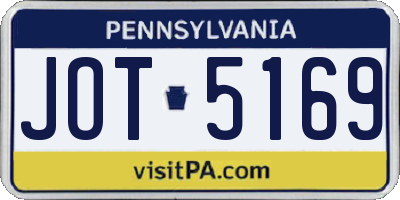 PA license plate JOT5169