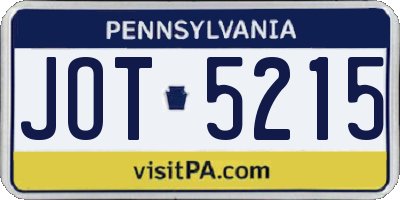 PA license plate JOT5215