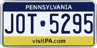 PA license plate JOT5295
