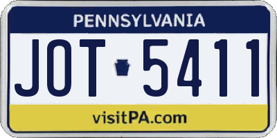 PA license plate JOT5411