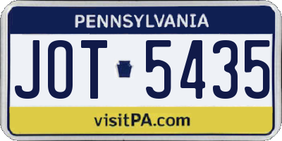 PA license plate JOT5435