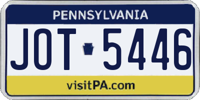 PA license plate JOT5446