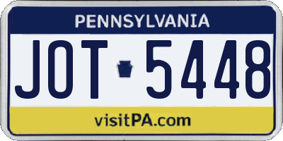 PA license plate JOT5448