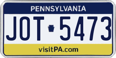 PA license plate JOT5473
