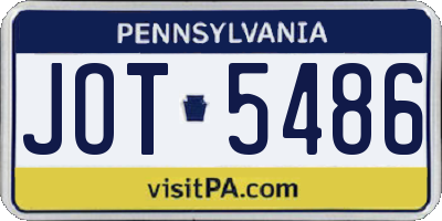 PA license plate JOT5486