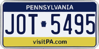 PA license plate JOT5495