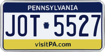 PA license plate JOT5527