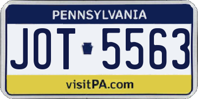 PA license plate JOT5563
