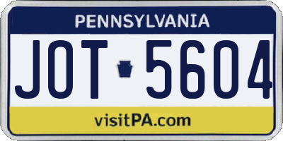 PA license plate JOT5604