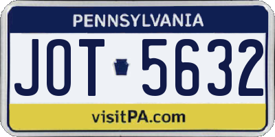 PA license plate JOT5632