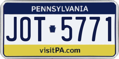 PA license plate JOT5771