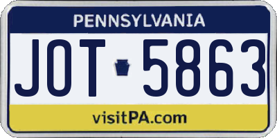 PA license plate JOT5863