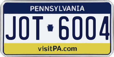 PA license plate JOT6004