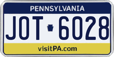 PA license plate JOT6028