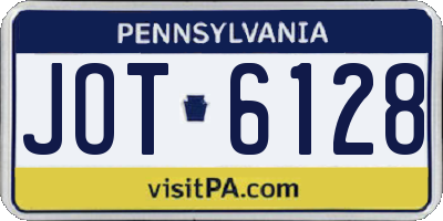 PA license plate JOT6128