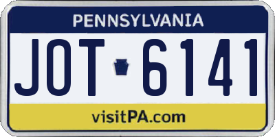PA license plate JOT6141