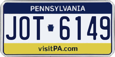PA license plate JOT6149