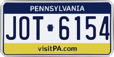 PA license plate JOT6154