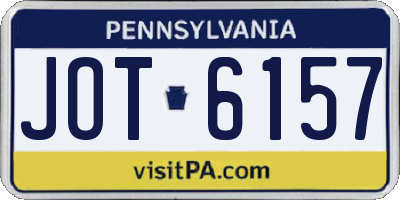 PA license plate JOT6157