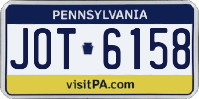 PA license plate JOT6158